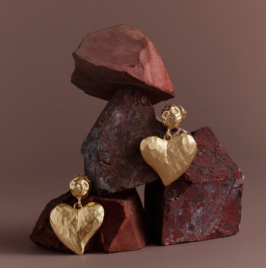 Amor Heart Drop Earrings product flat lay - FREQNC