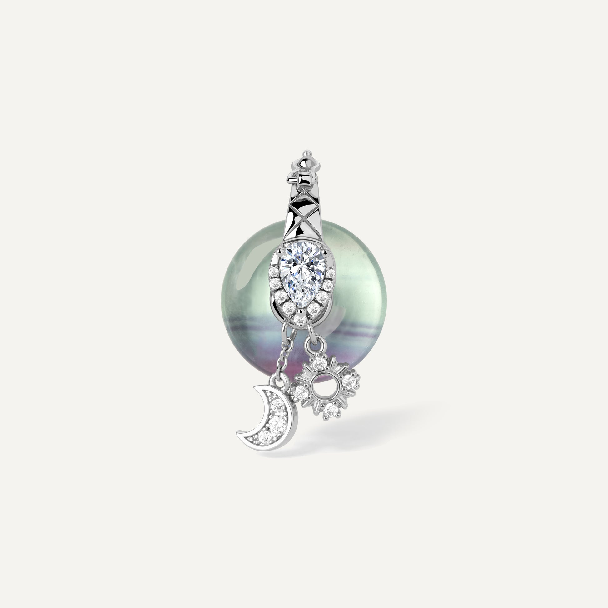 Ouroboros Charm with black obsidian crystal - FREQNC atelier