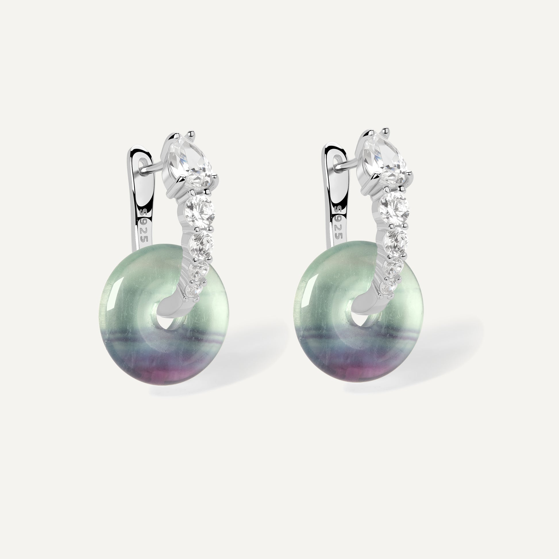 Ouroboros Earrings with black obsidian crystal - FREQNC