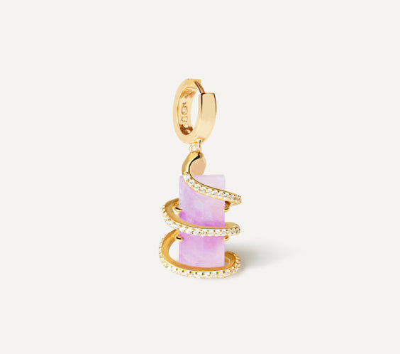 Serpent Charm Earring with lavender amethyst crystal - FREQNC atelier