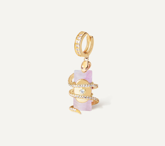 Serpent Charm Earring with interchangeable crystal - FREQNC atelier