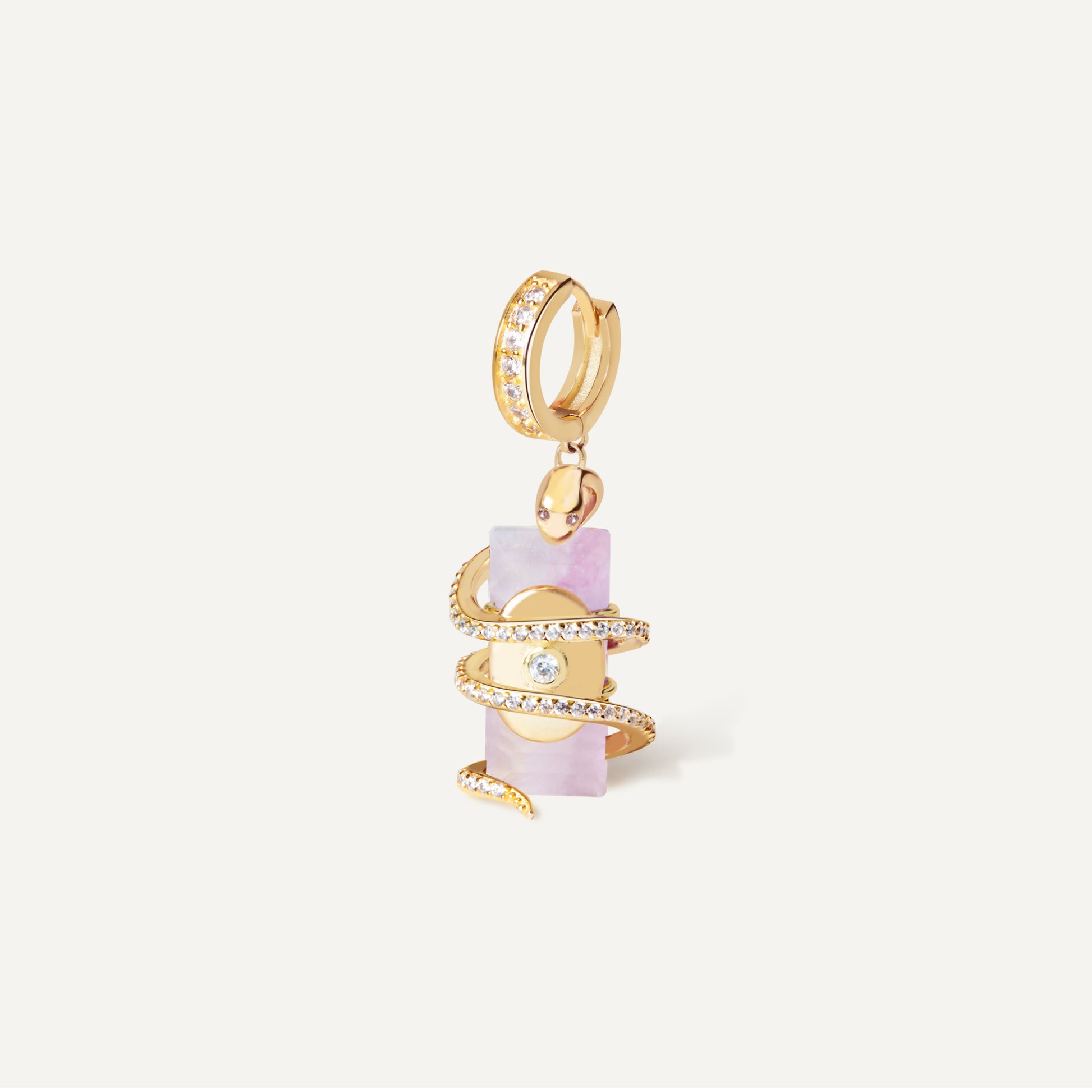 Serpent Charm Earring with interchangeable crystal - FREQNC atelier