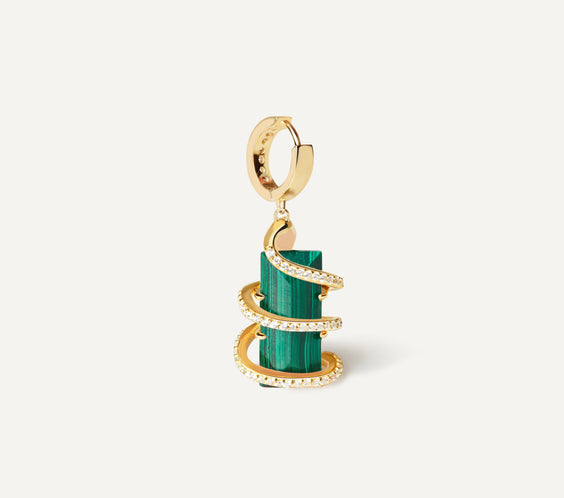 Serpent Charm Earring with tiger's eye crystal - FREQNC