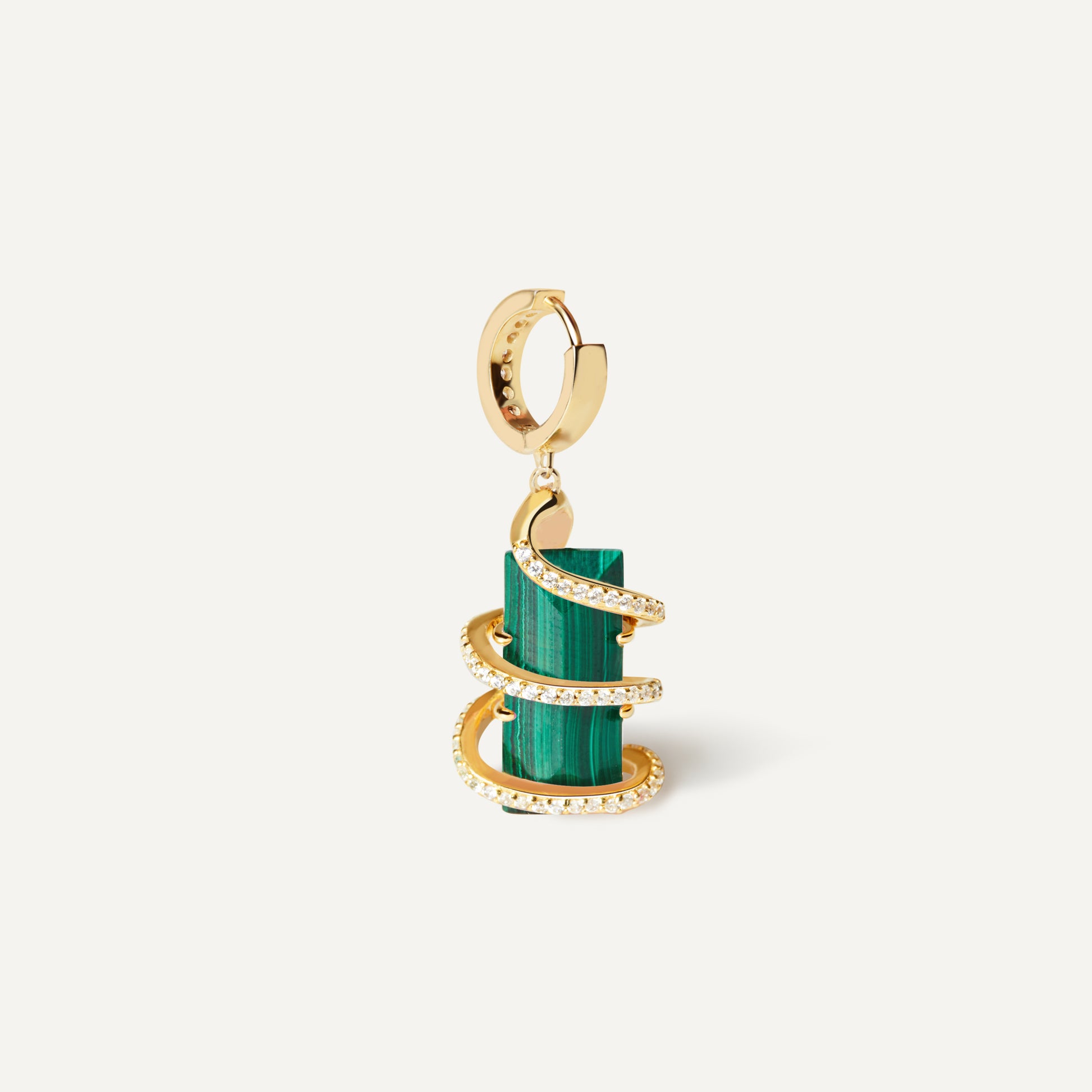 Serpent Charm Earring with tiger's eye crystal - FREQNC