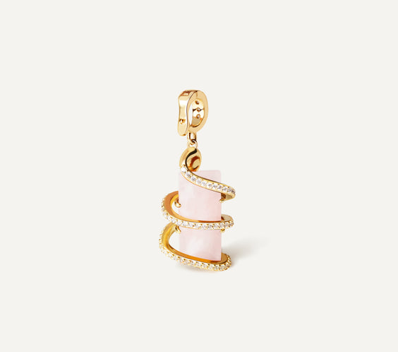 Serpent Charm with natural crystal close-up detail - FREQNC atelier