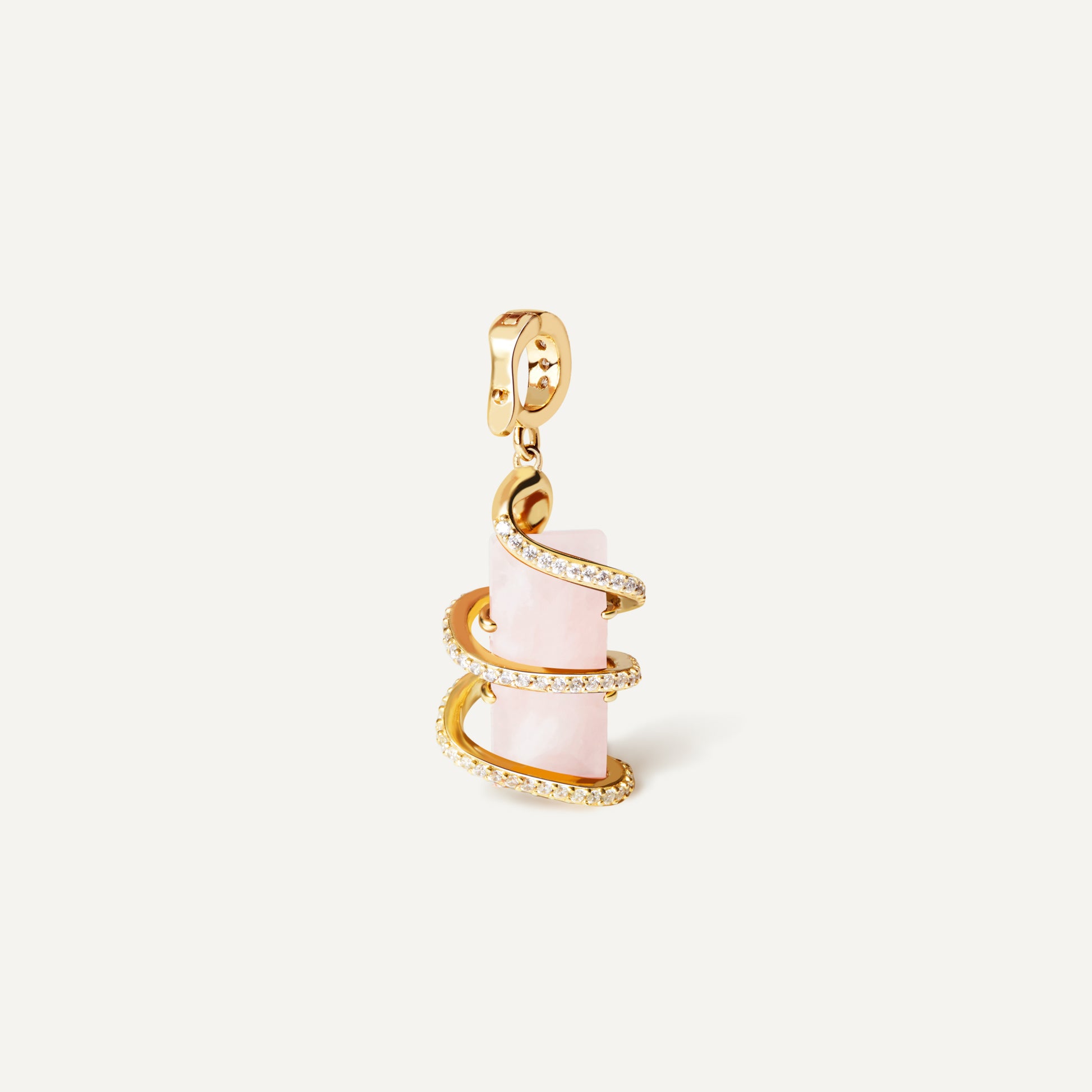 Serpent Charm with natural crystal close-up detail - FREQNC atelier