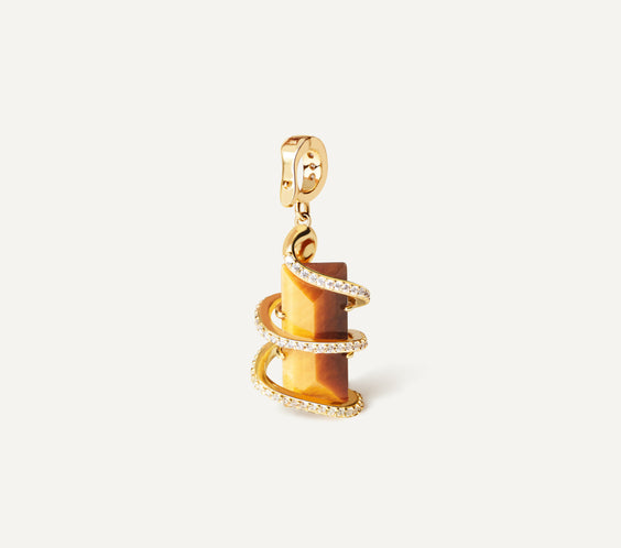 Serpent Charm with tiger's eye crystal detail - FREQNC atelier