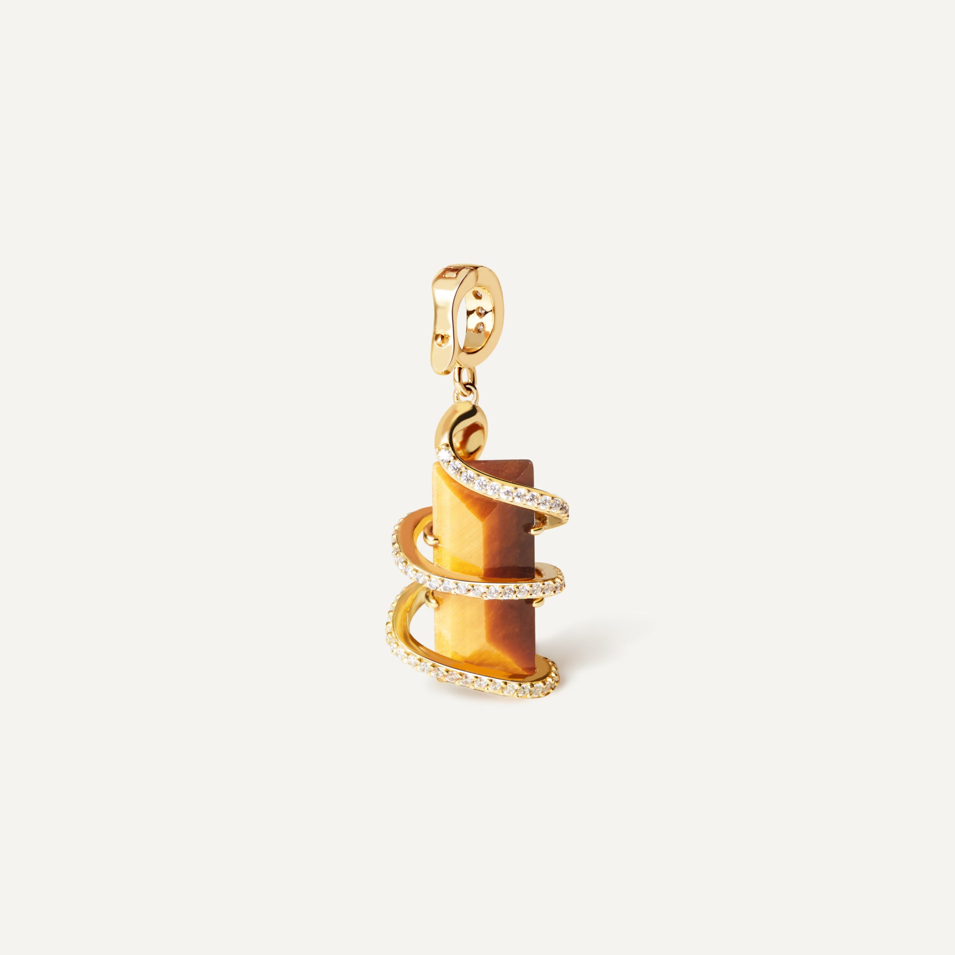 Serpent Charm with tiger's eye crystal detail - FREQNC atelier