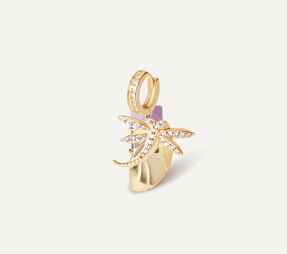 Gold Dragonfly Charm Earring with interchangeable crystal - FREQNC atelier