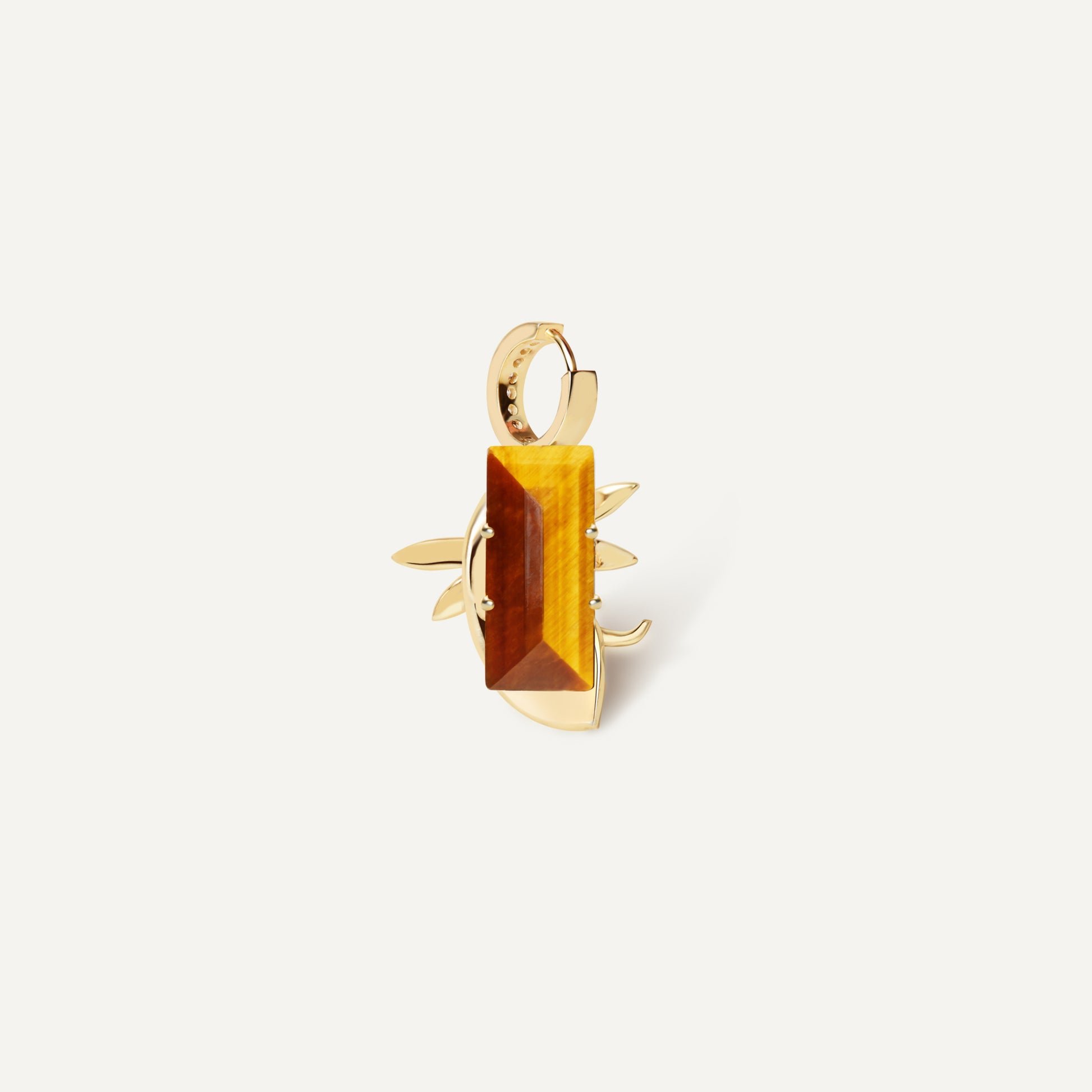 Gold Dragonfly Charm Earring with malachite crystal - FREQNC