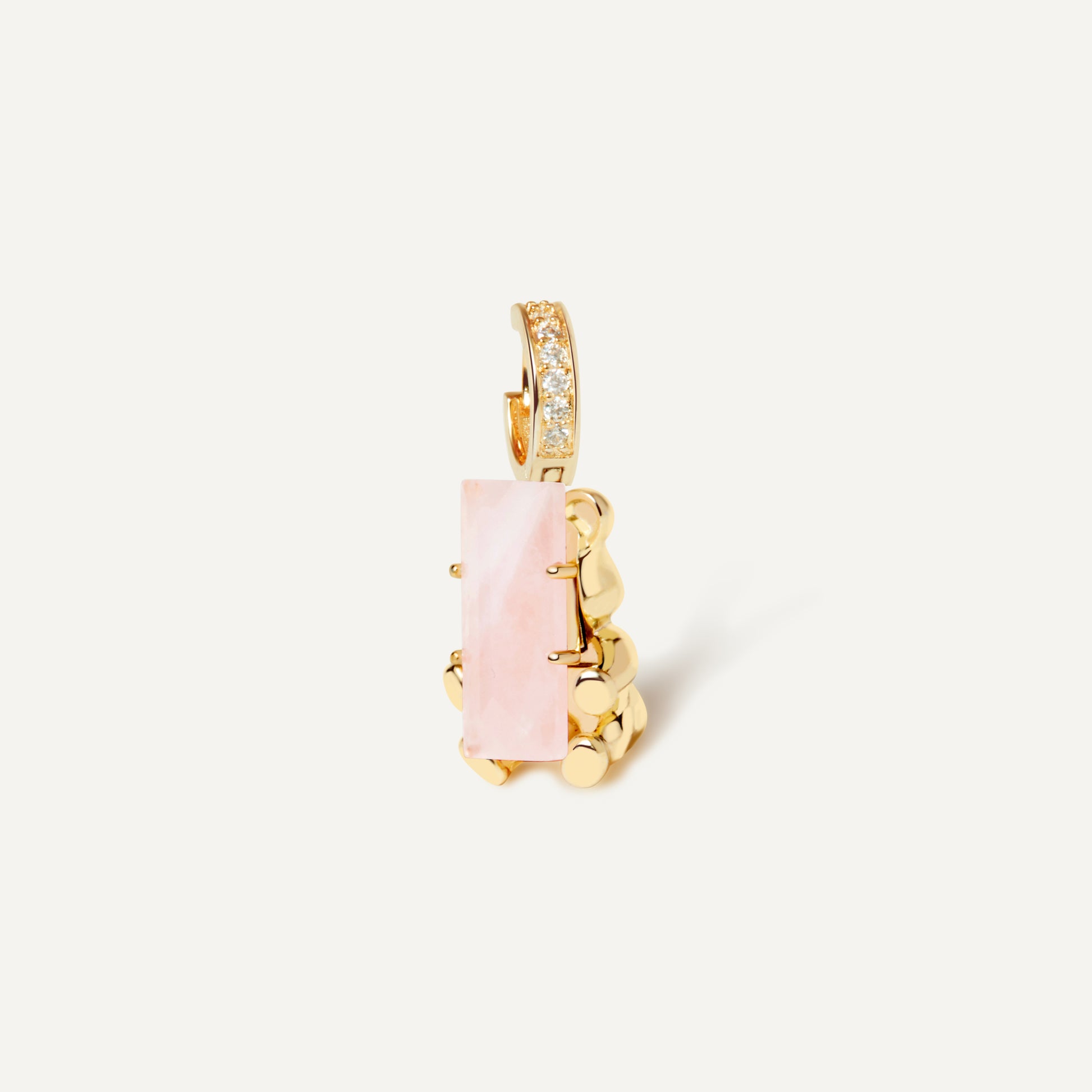 Cuddly Bear Charm Earring with tiger's eye crystal - FREQNC atelier