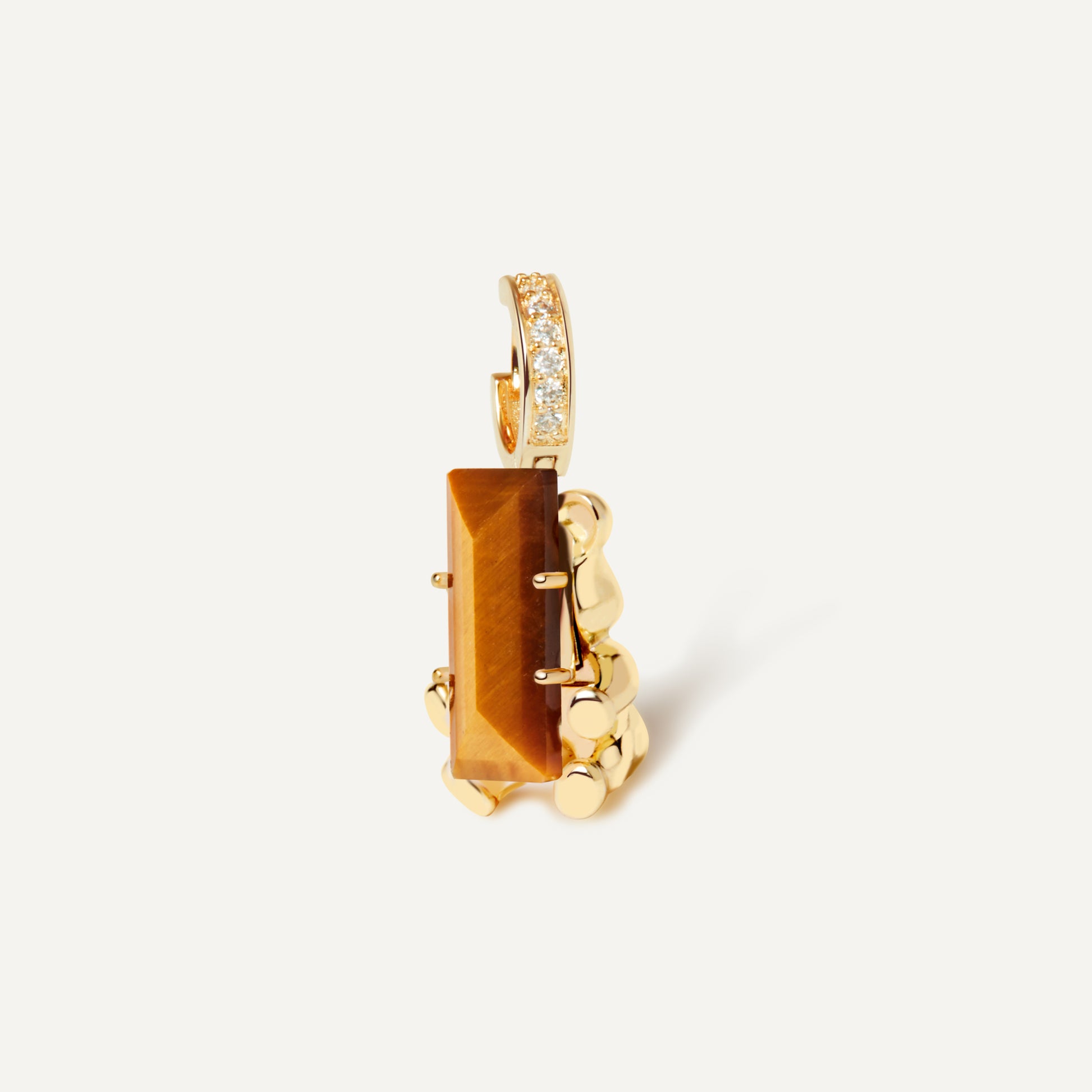 Cuddly Bear Charm Earring magnetic crystal detail - FREQNC atelier