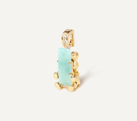 Cuddly Bear Charm magnetic crystal pendant front view - FREQNC atelier