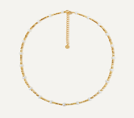 Cassie Natural Pearl Necklace freshwater pearls sterling silver - FREQNC atelier