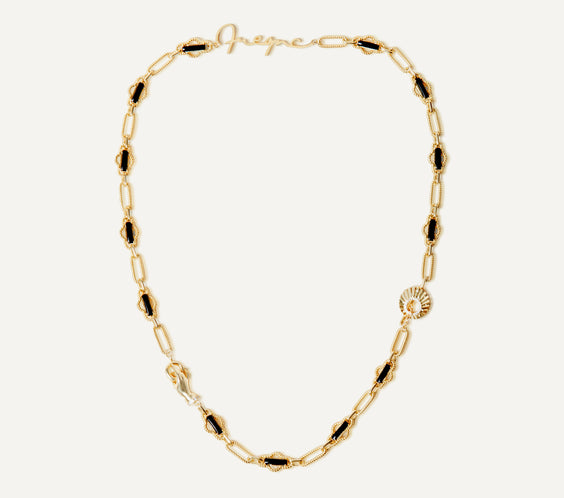 Apana Necklace modular black onyx crystal pendant - FREQNC atelier