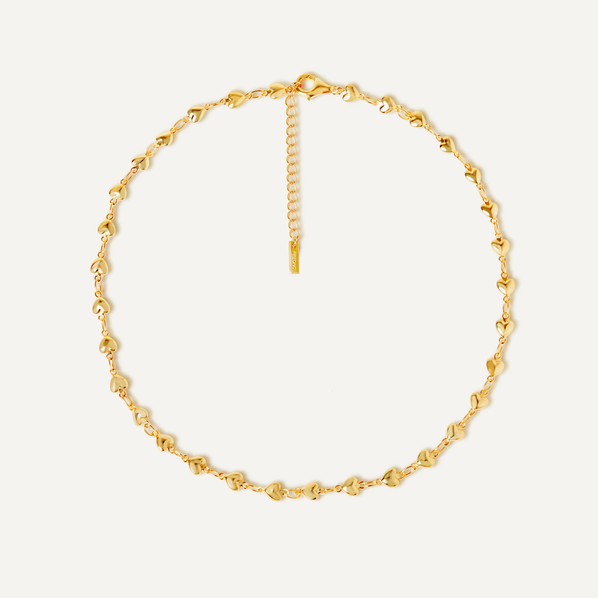 Amor Heart Necklace 18K gold-plated sterling silver heart pattern - FREQNC atelier