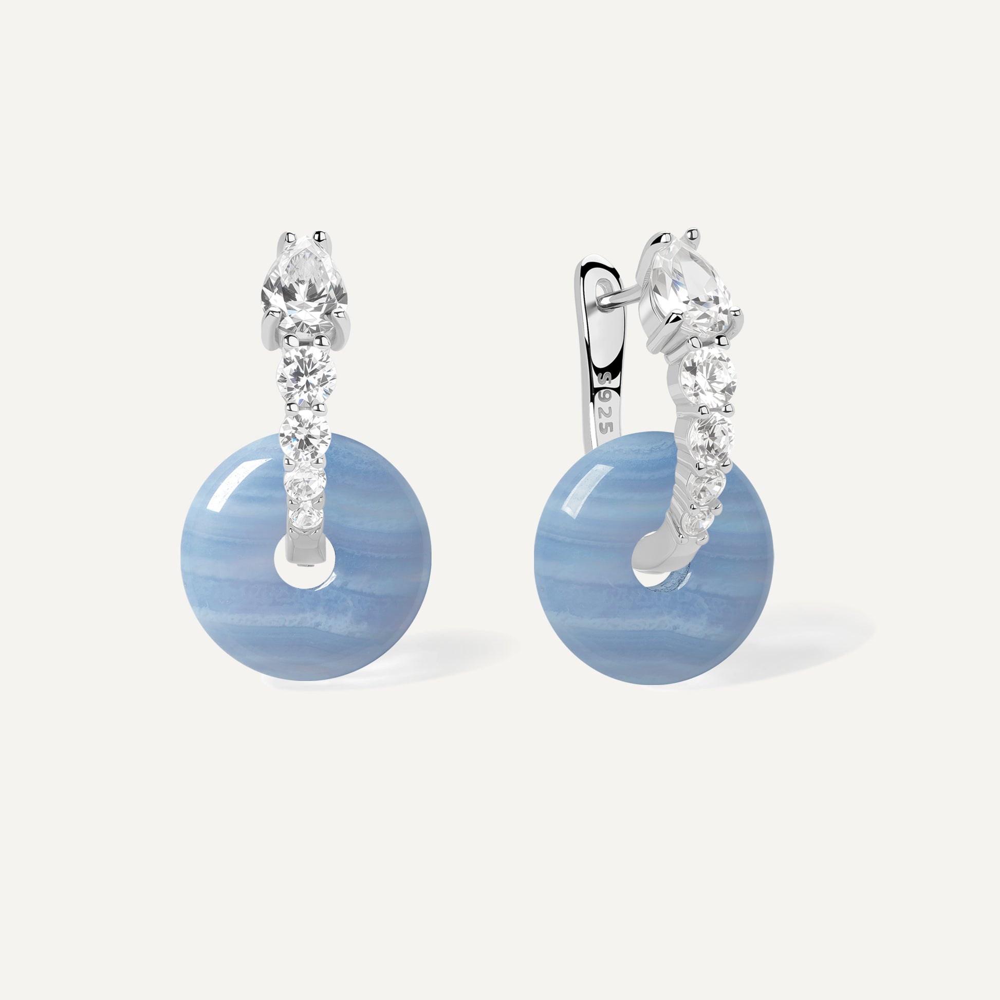 Ouroboros Earrings serpent hoop with donut crystal - FREQNC atelier