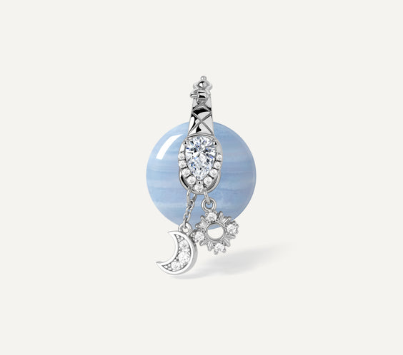 Ouroboros Charm with fluorite crystal pendant - FREQNC