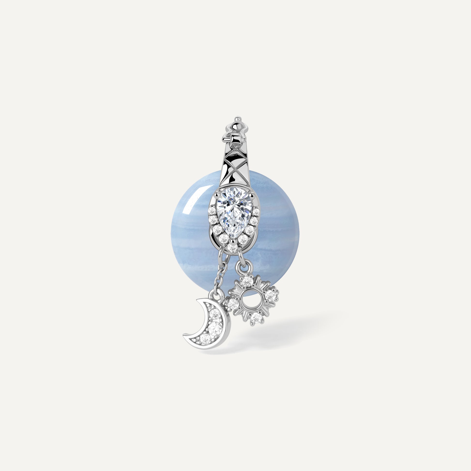 Ouroboros Charm with fluorite crystal pendant - FREQNC