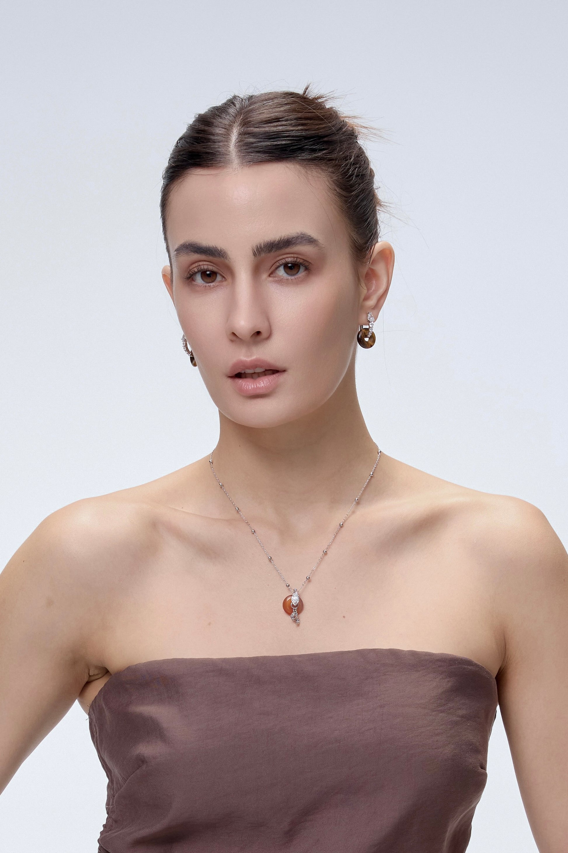 Ouroboros Earrings serpent zircon detail - FREQNC atelier