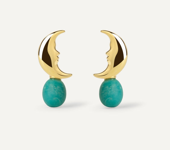 Moon Earrings product side view - FREQNC atelier