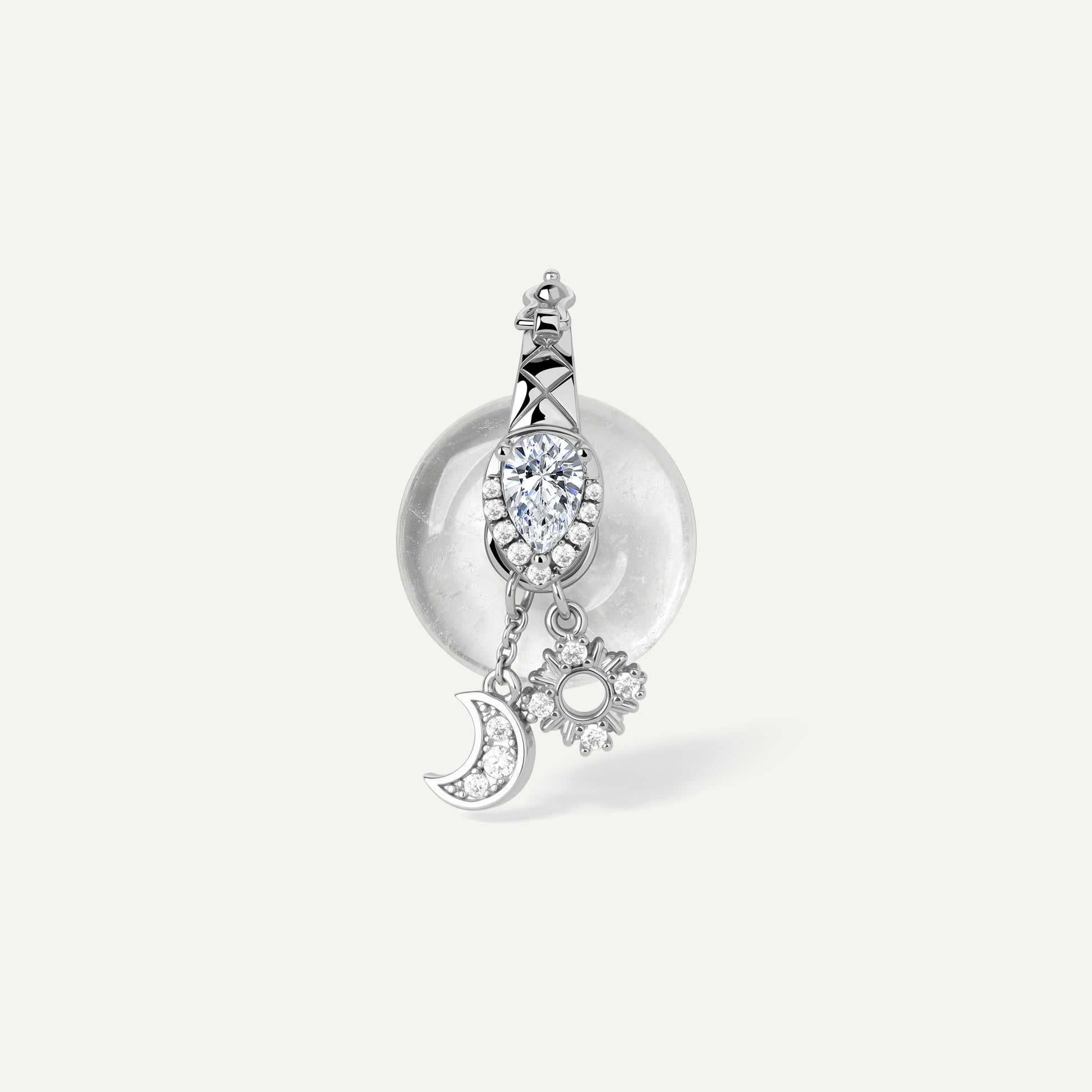 Ouroboros Charm with tiger's eye crystal - FREQNC spirit animal