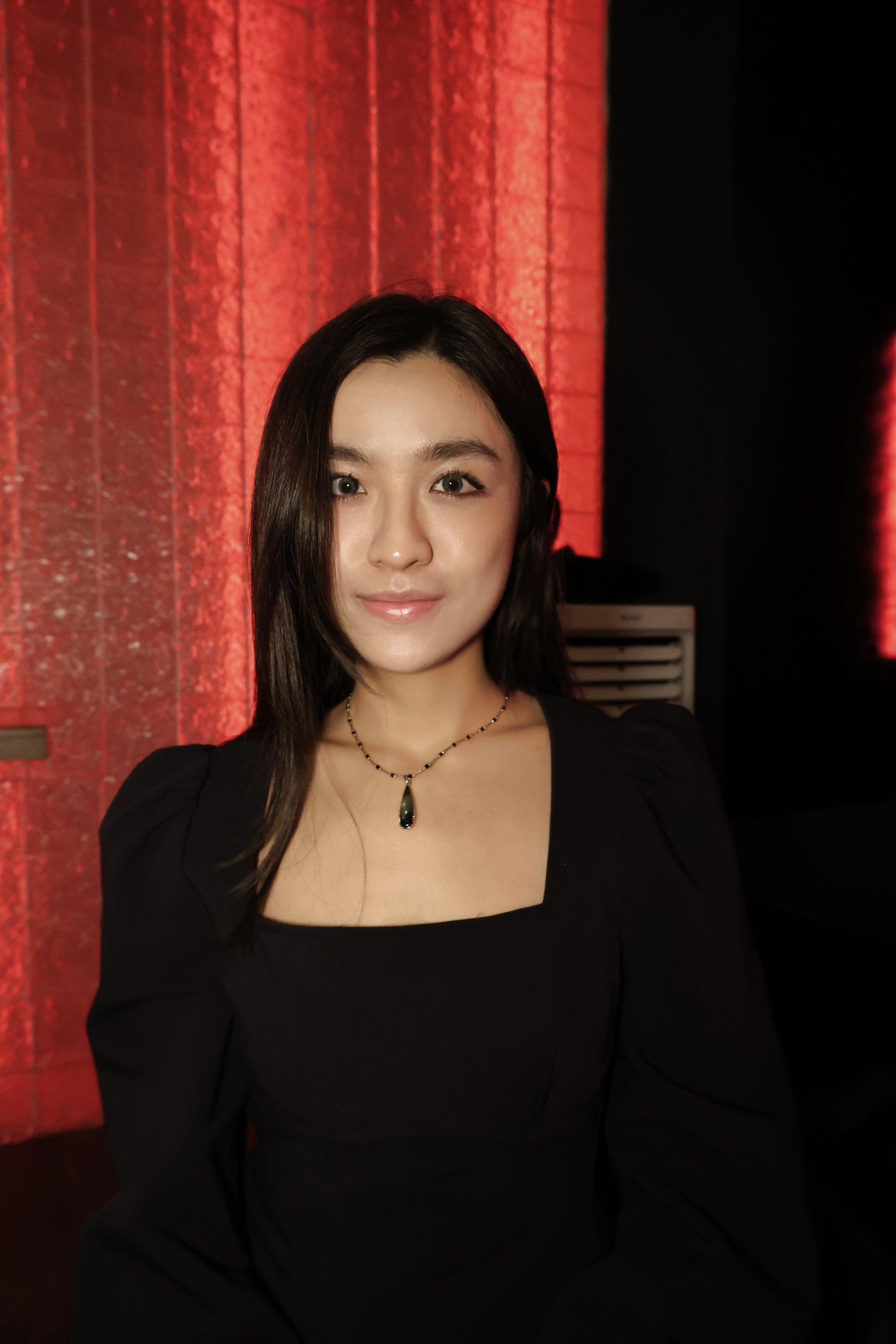 Dew 天然貝母 黑尖晶 雙面純銀項鍊