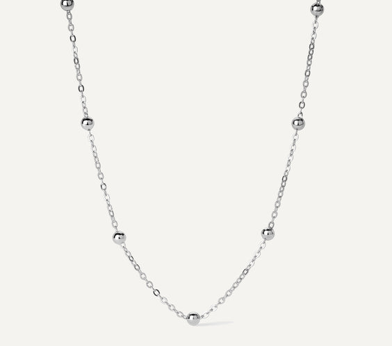 Rhea Beaded Necklace chain detail with sliding adjuster - FREQNC atelier