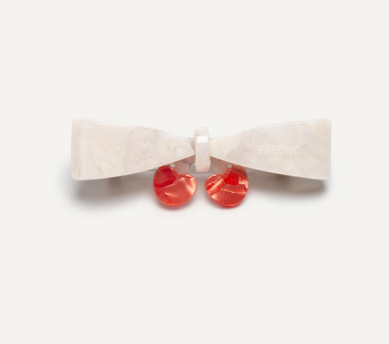 ma chérie Cherry Barrette acetate bow and cherry design - FREQNC atelier