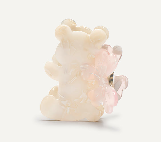 ma chérie Cuddly Bear Hair Claw white acetate - FREQNC atelier