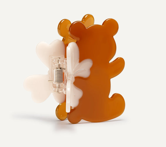 ma chérie Cuddly Bear Hair Claw brown acetate - FREQNC