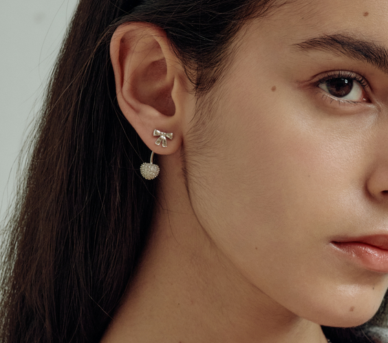 ma chérie Red Agate Cherry Earrings cherry and bow detail - FREQNC