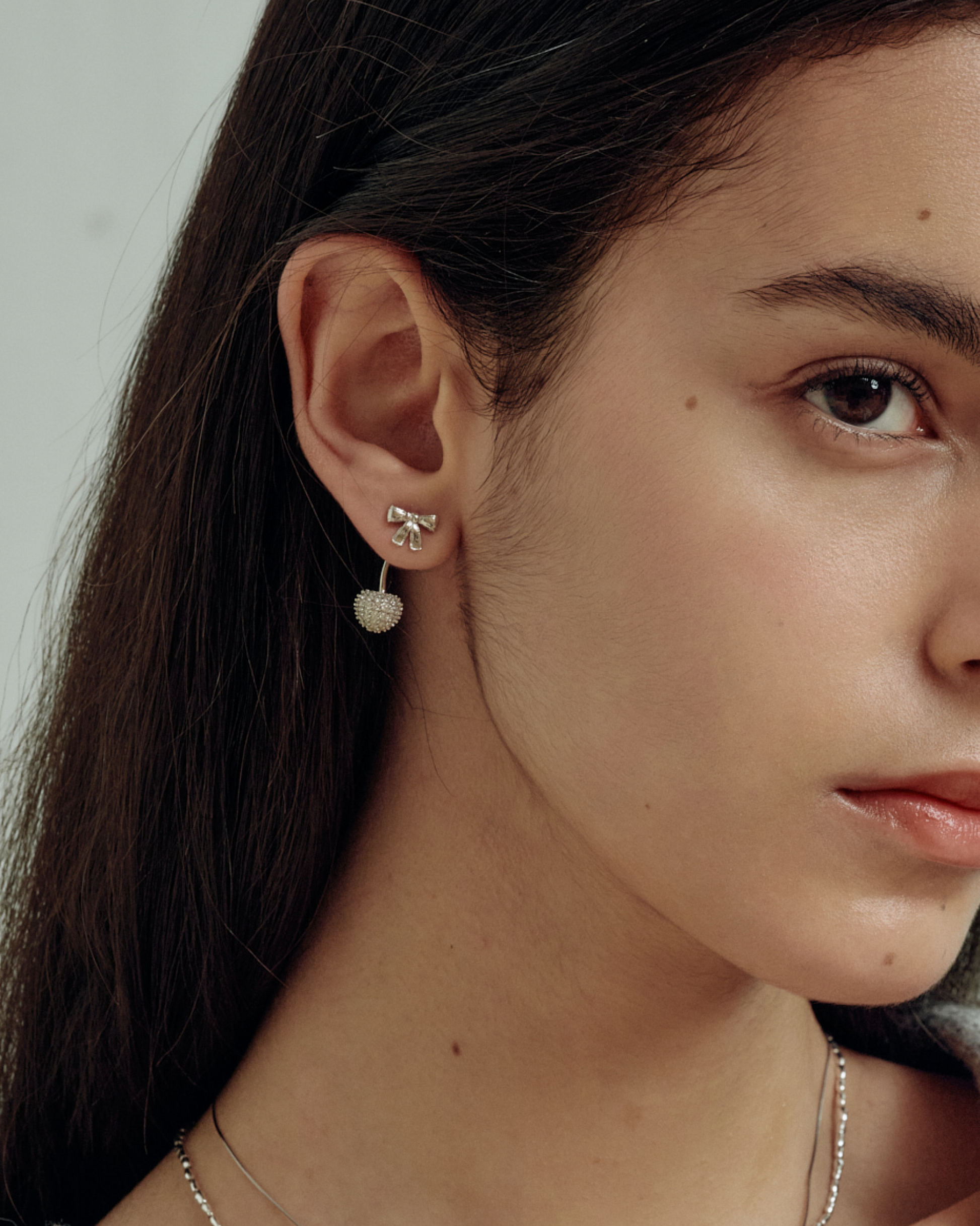 ma chérie Red Agate Cherry Earrings cherry and bow detail - FREQNC