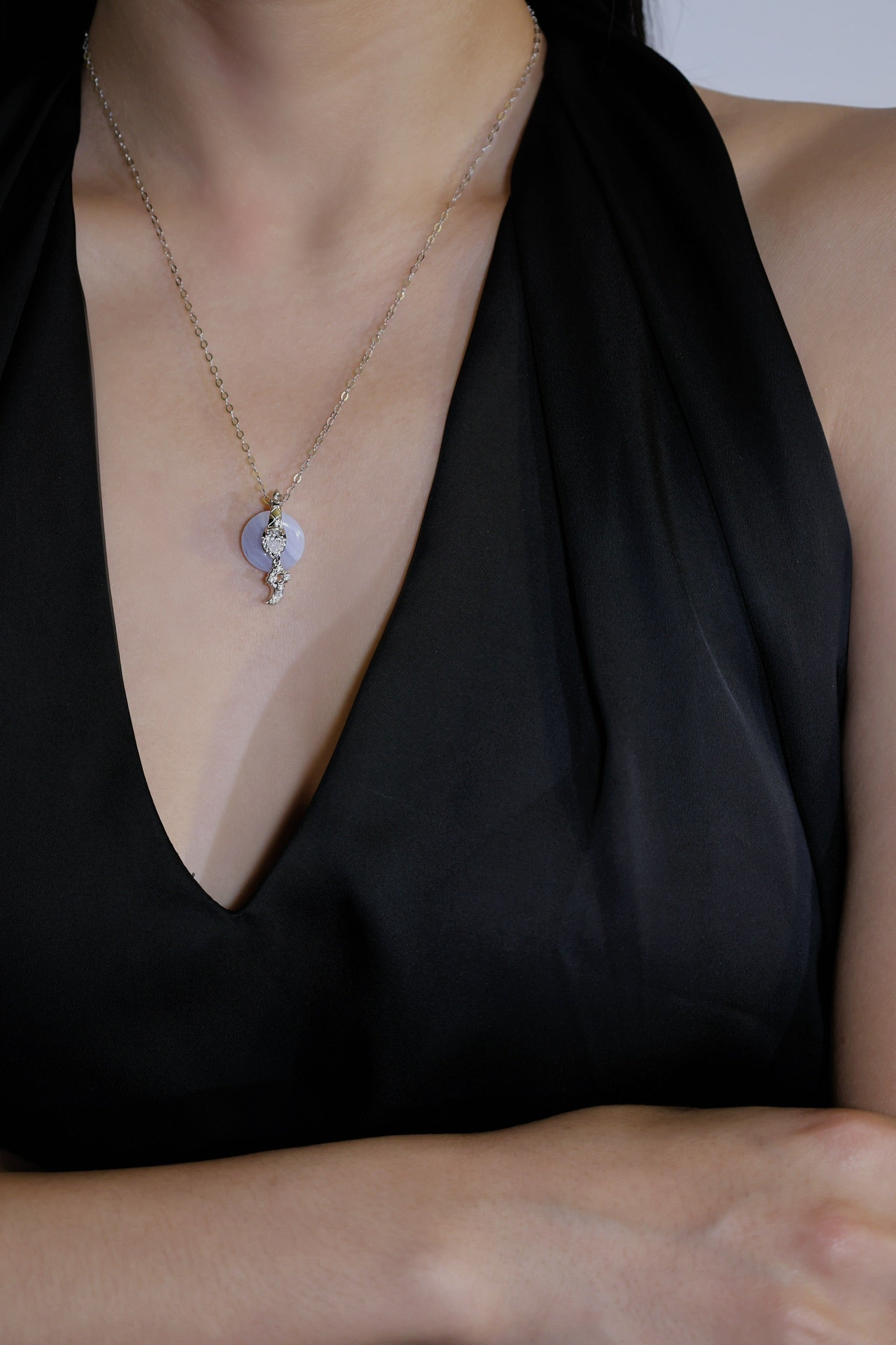 Ouroboros Crystal gemstone with Ouroboros Charm styling - FREQNC