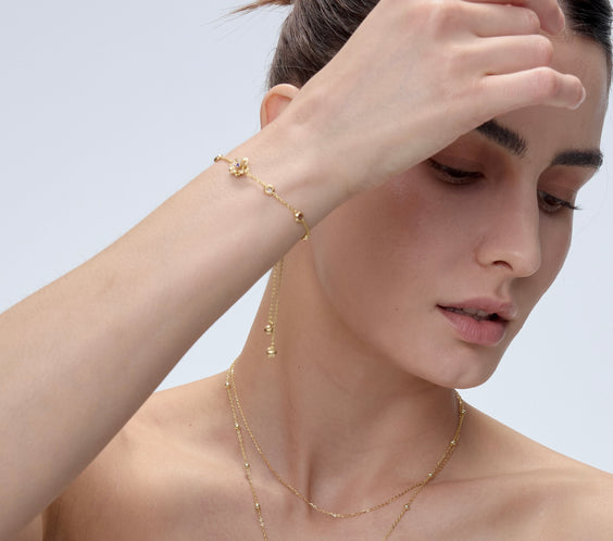 Alchemy of Love Bracelet worn on model wrist - FREQNC atelier