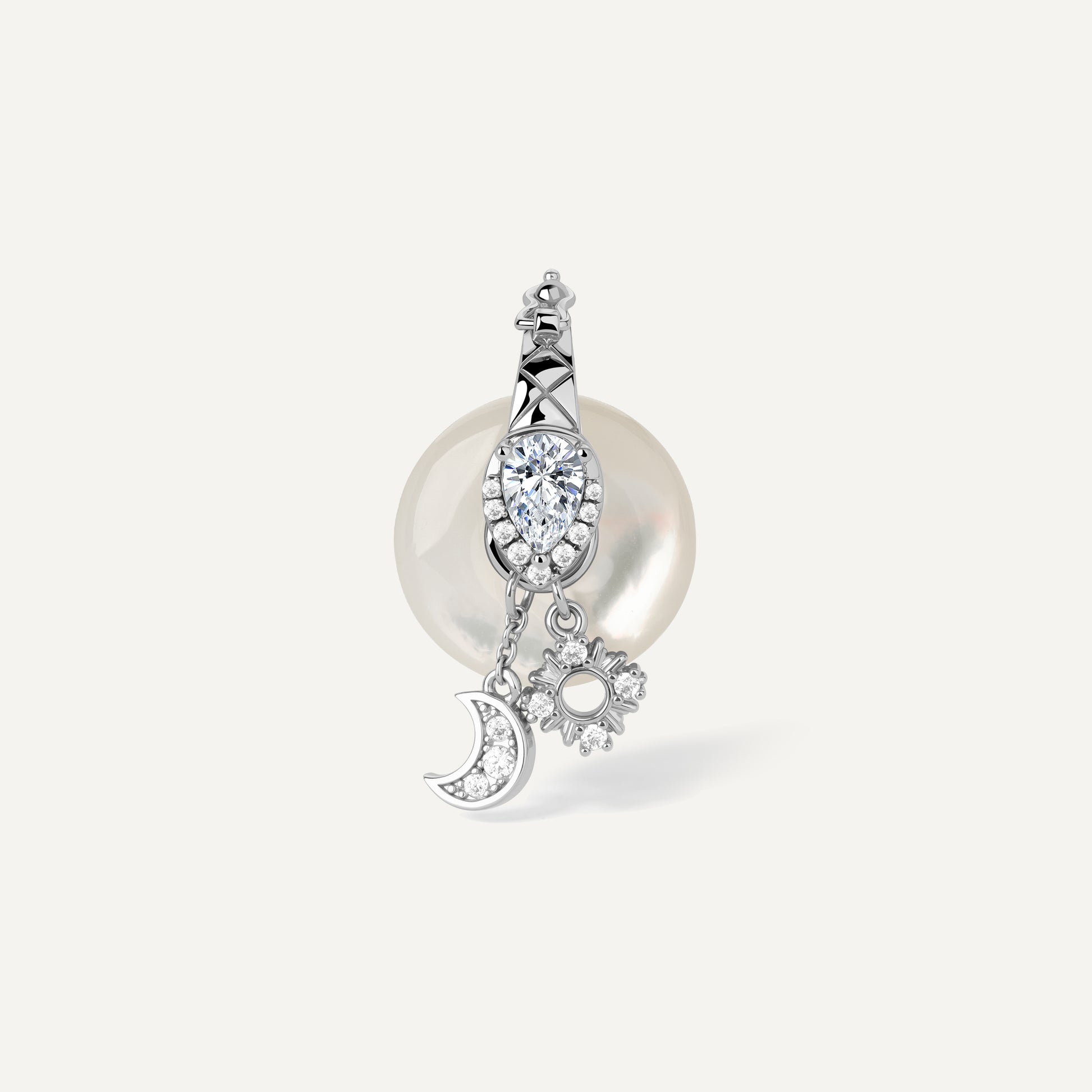 Ouroboros Crystal mother of pearl donut gemstone - FREQNC