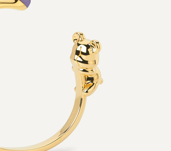 Cuddly Bear Bangle sculpted bear detail close-up - FREQNC