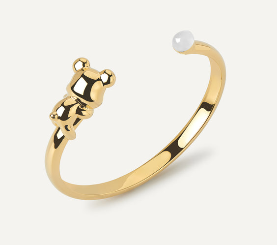 Cuddly Bear Bangle with moonstone crystal - FREQNC atelier