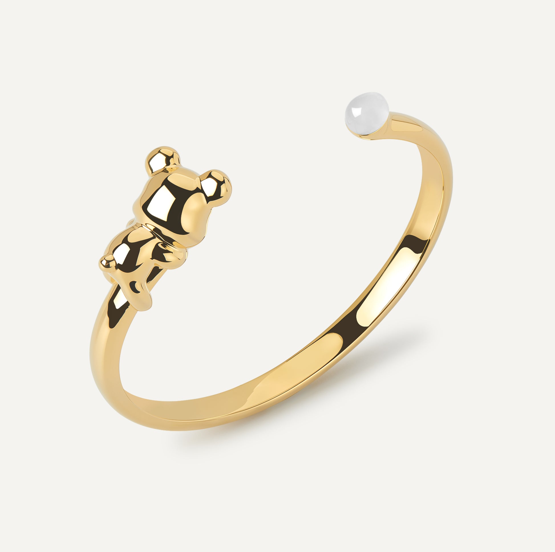 Cuddly Bear Bangle with moonstone crystal - FREQNC atelier