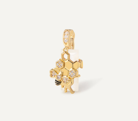 HexaMyst Bee Charm with tiger's eye crystal detail - FREQNC atelier