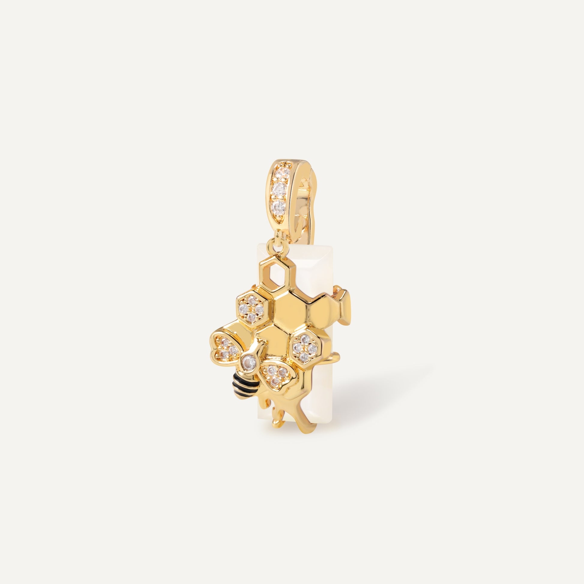 HexaMyst Bee Charm with tiger's eye crystal detail - FREQNC atelier