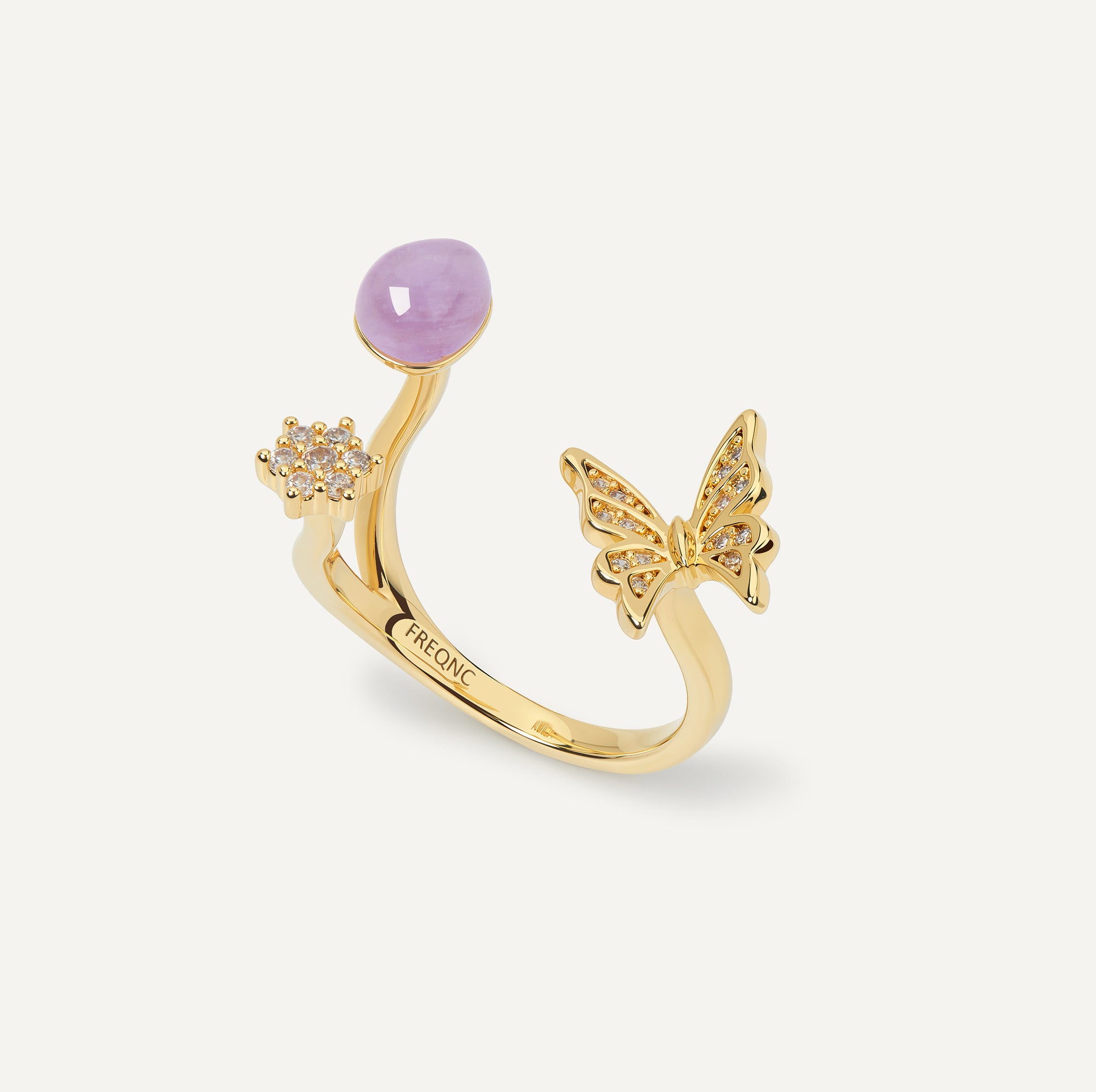 butterfly ring gold amethyst FREQNC atelier