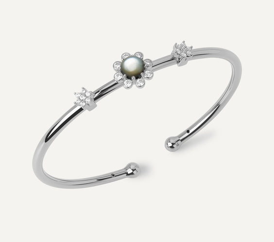 8 petals bangle silver black mother of pearl FREQNC atelier