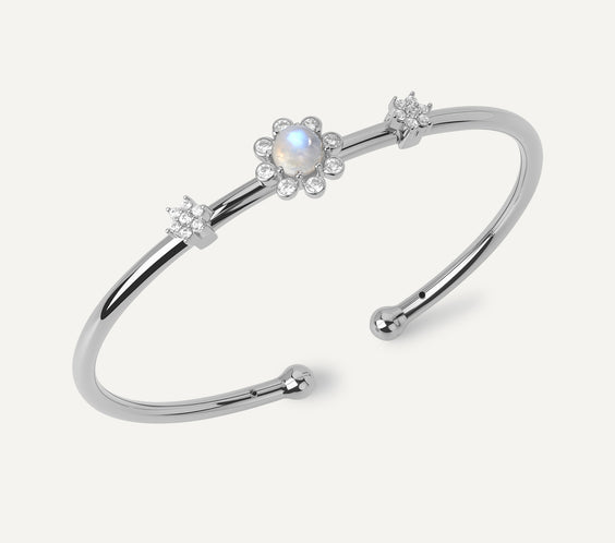 8 petals bangle silver blue moonstone FREQNC atelier