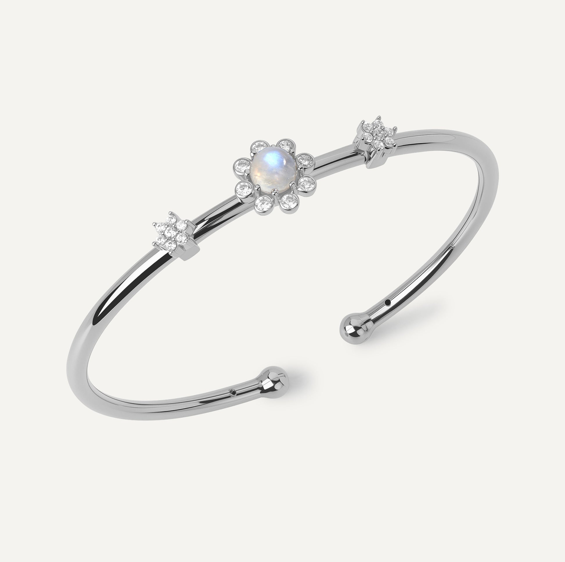 8 petals bangle silver blue moonstone FREQNC atelier
