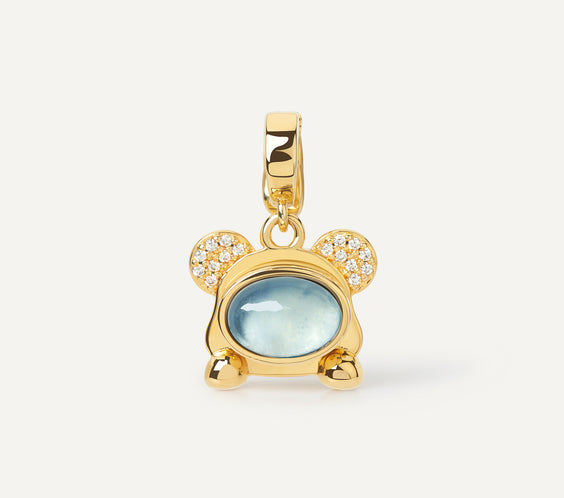 Mini Cuddly Bear Charm gold pendant close-up - FREQNC