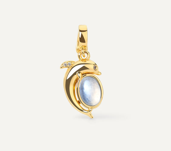 Mini Dolphin Charm silver variant with crystal - FREQNC