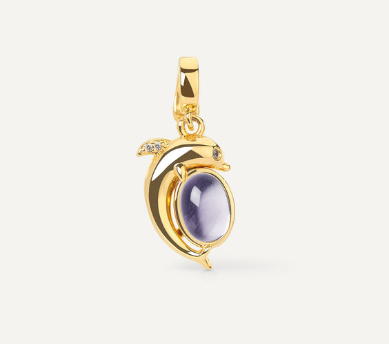 Mini Dolphin Charm crystal talisman pendant - FREQNC atelier