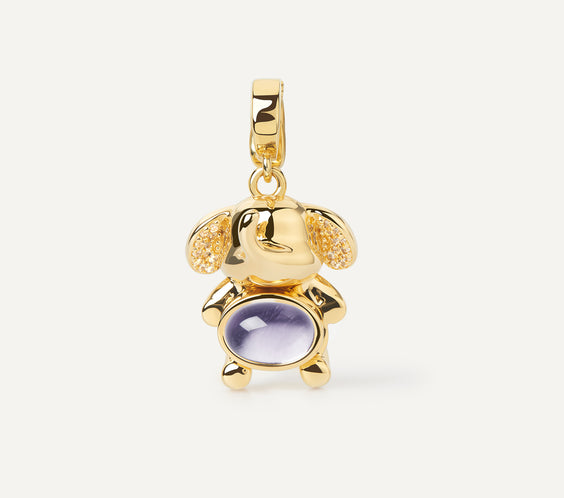 Mini Elephant Charm with natural crystal detail - FREQNC atelier
