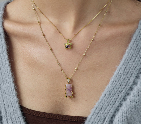 Mini Cuddly Bear Charm worn on model detail - FREQNC atelier